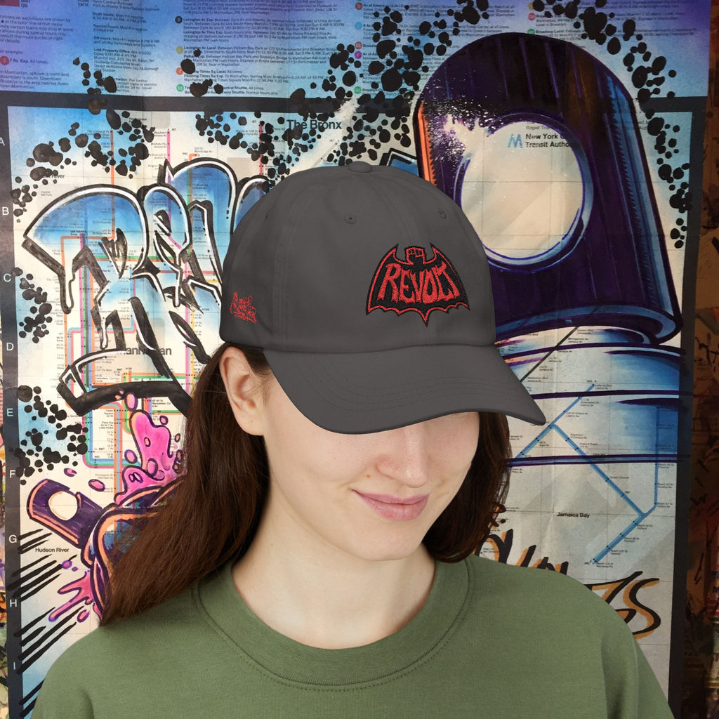 Bad Dad Cap — Red Revolt Bat-Fist Logo Embroidered Baseball Hat