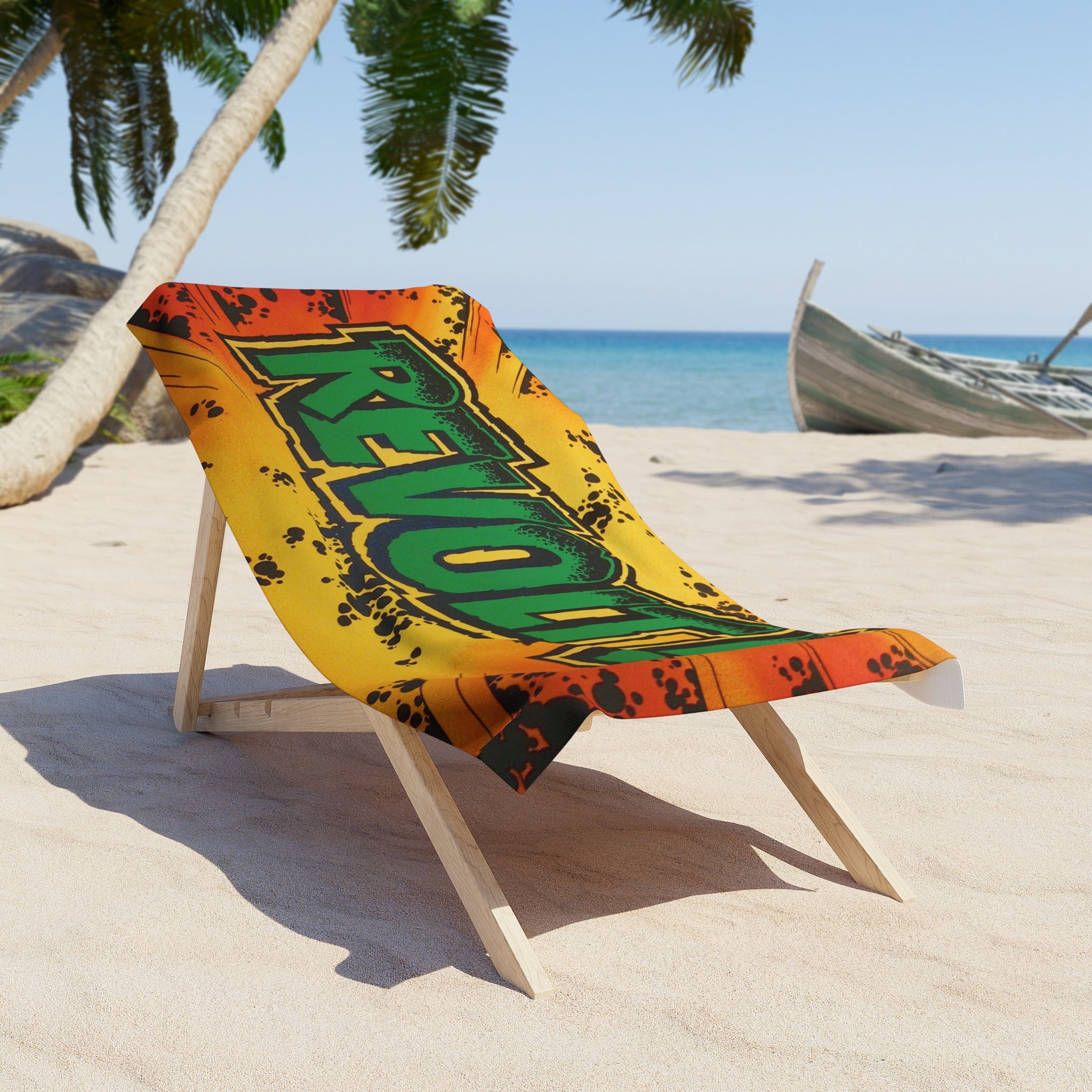 Revolt! Graphic Beach Towel — Bold Comic Art Style Summer Towel