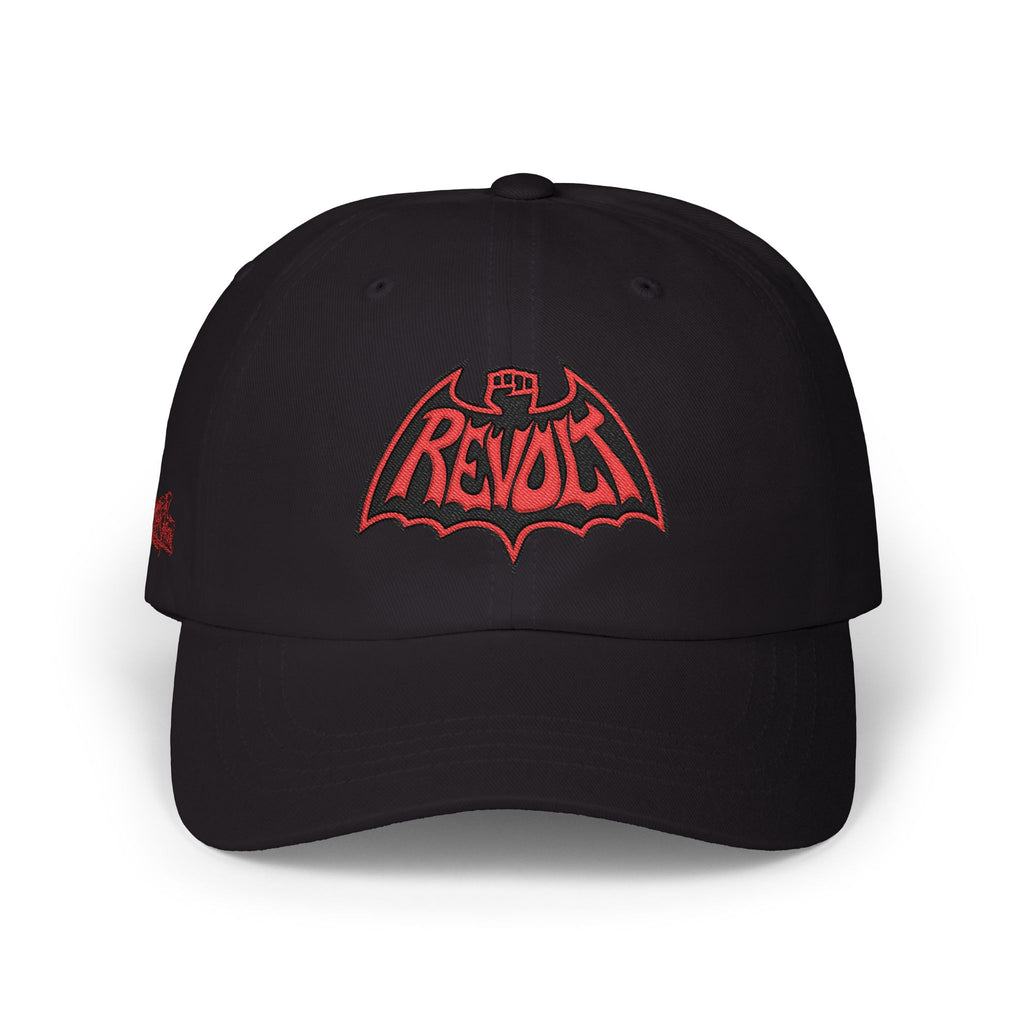 Bad Dad Cap — Red Revolt Bat-Fist Logo Embroidered Baseball Hat
