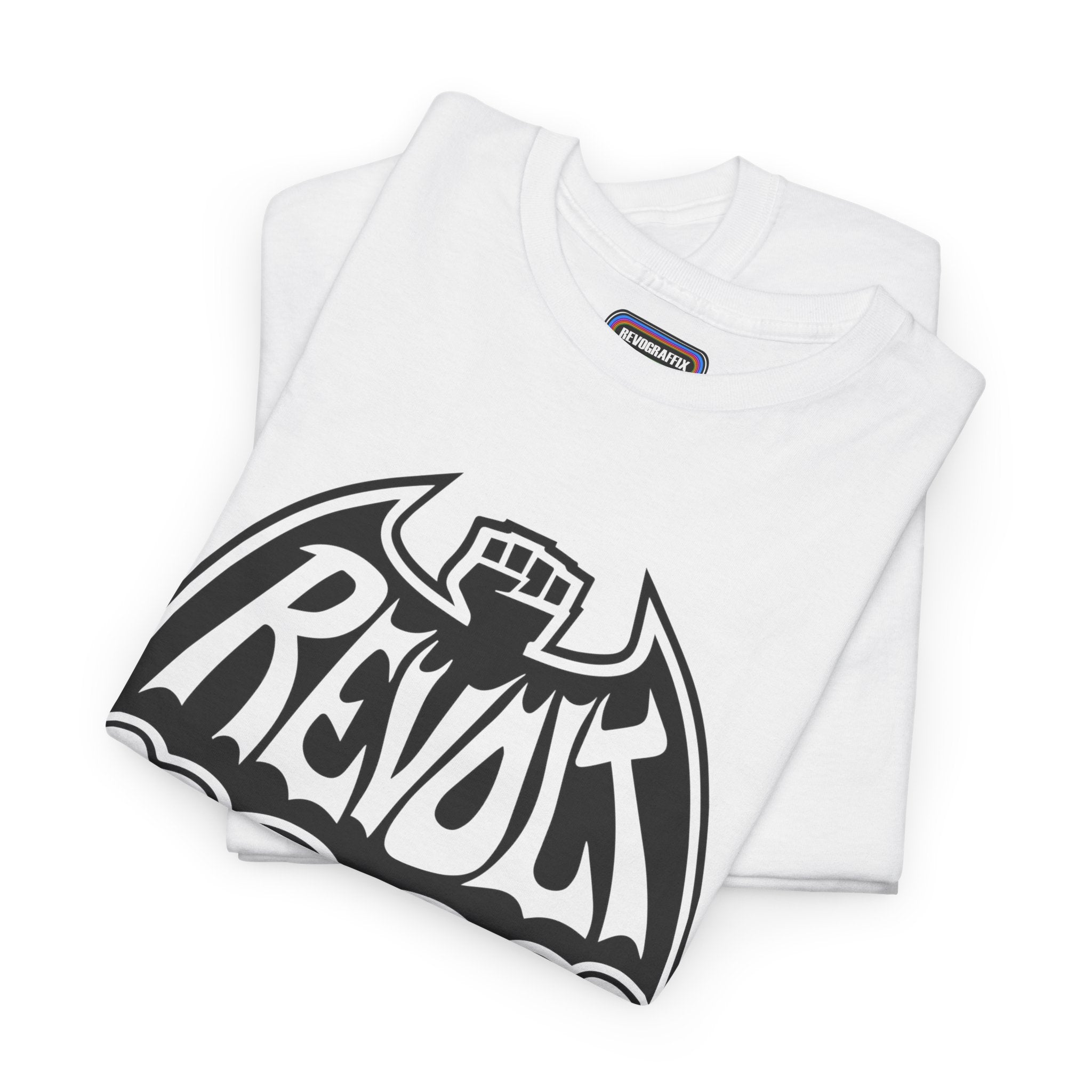 Revolt Bat-Fist Logo T‑Shirt — Graffiti Streetwear Tee
