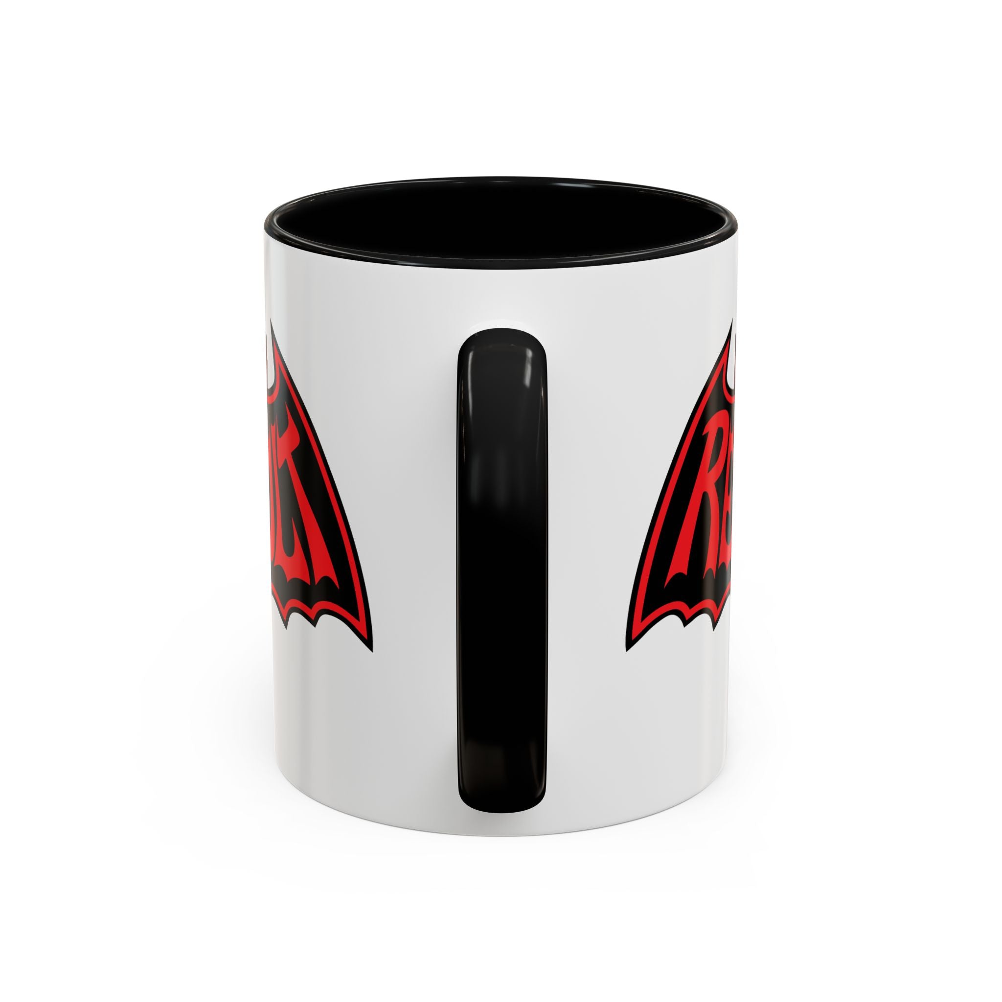 Revolt Bat Coffee Mug — Bold Red & Black Accent Mug with Raised Fist Design