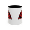 Revolt Bat Coffee Mug — Bold Red & Black Accent Mug with Raised Fist Design