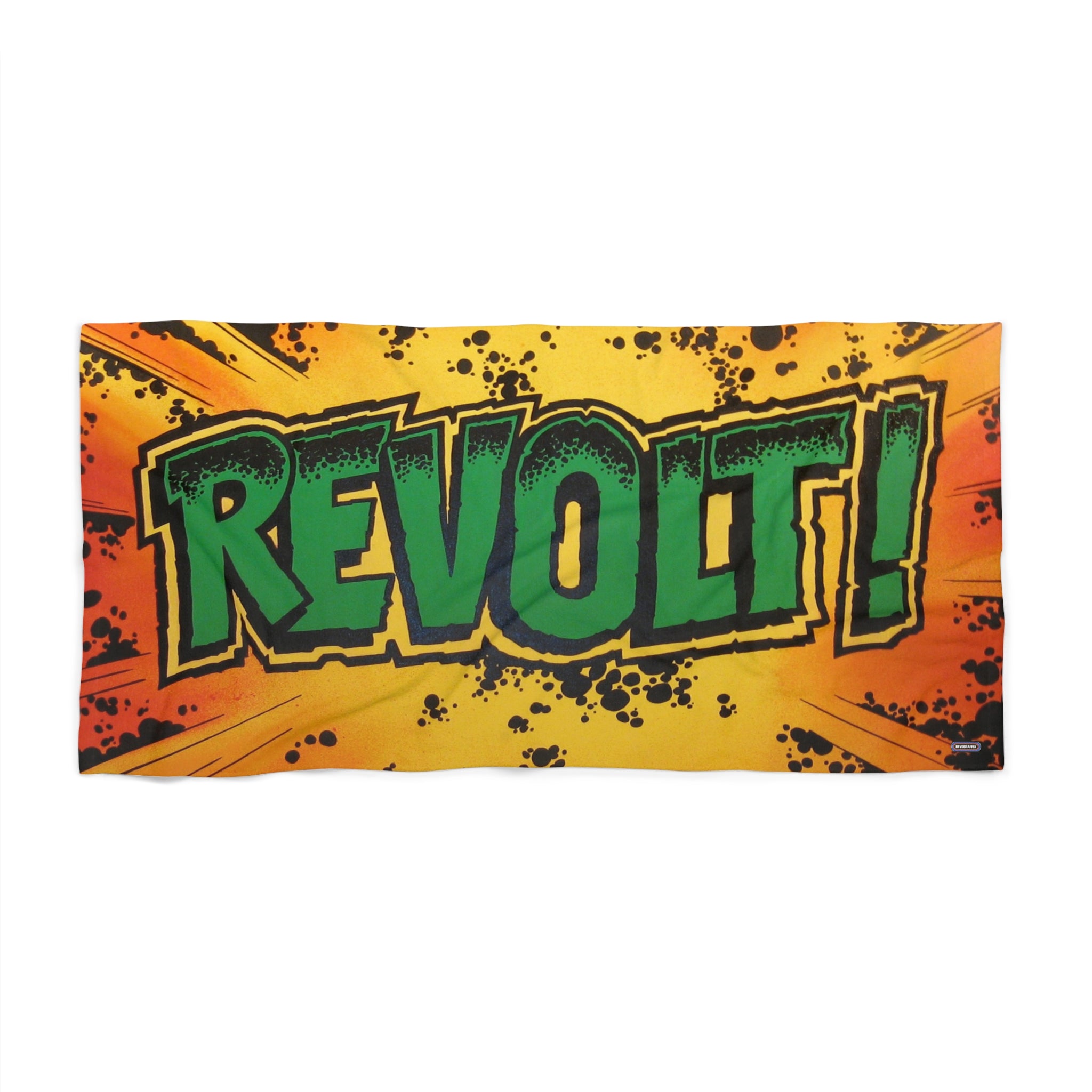 Revolt! Graphic Beach Towel — Bold Comic Art Style Summer Towel