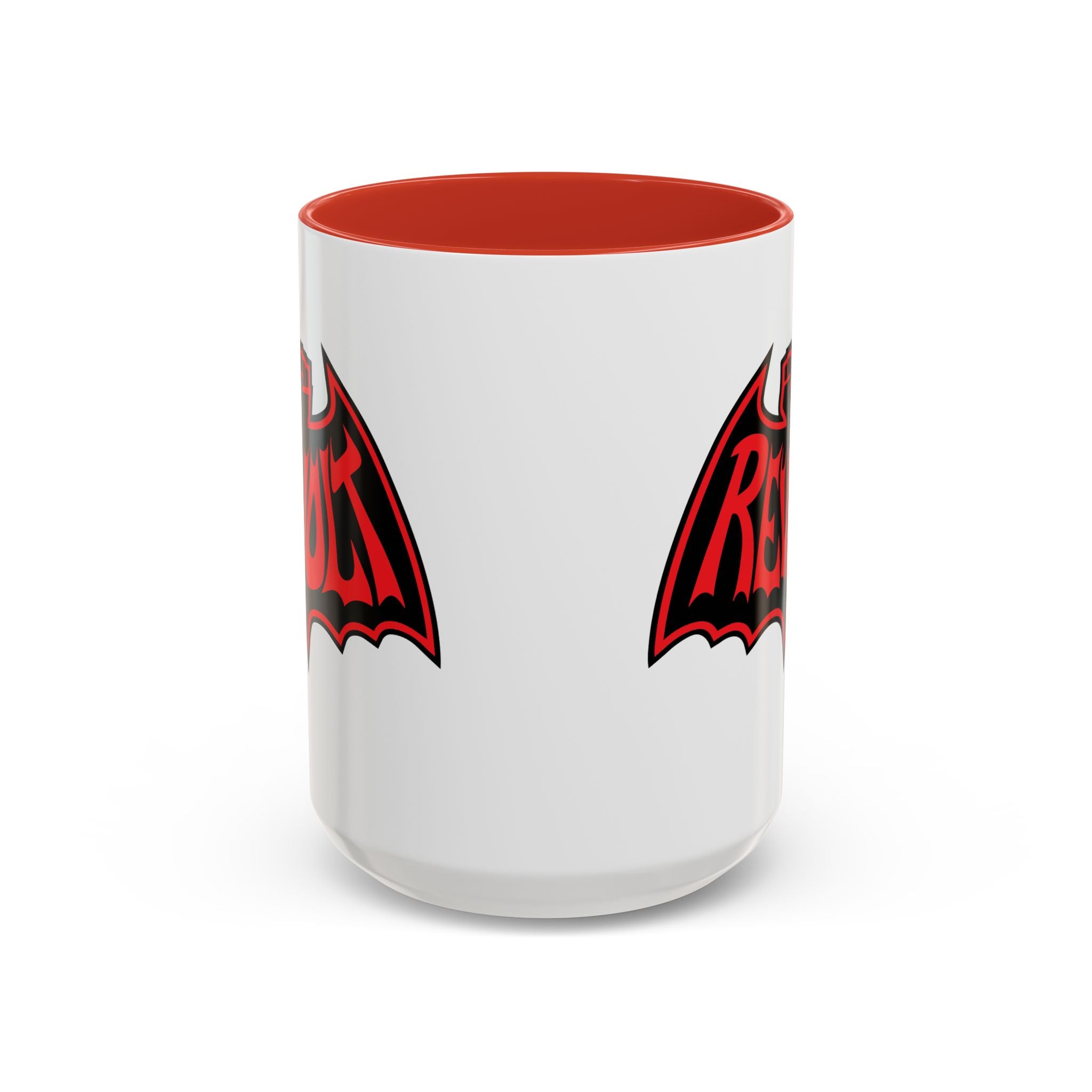 Revolt Bat Coffee Mug — Bold Red & Black Accent Mug with Raised Fist Design