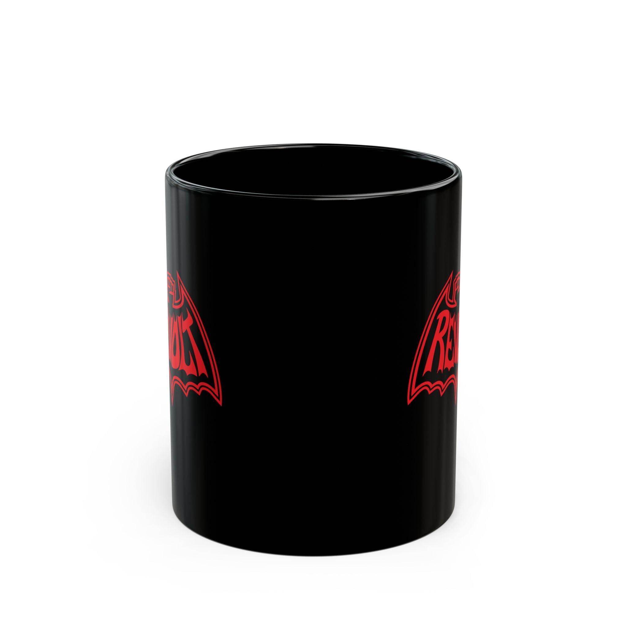 Revolt Graffiti Beyond Red Bat-Fist Logo Black Mug- Gothic Rock Funk Coffee Cup (11oz & 15oz)