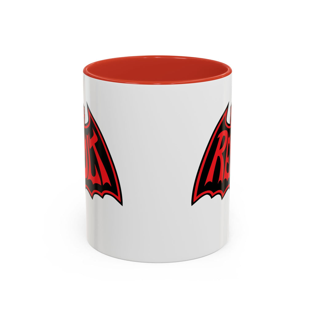 Revolt Bat Coffee Mug — Bold Red & Black Accent Mug with Raised Fist Design