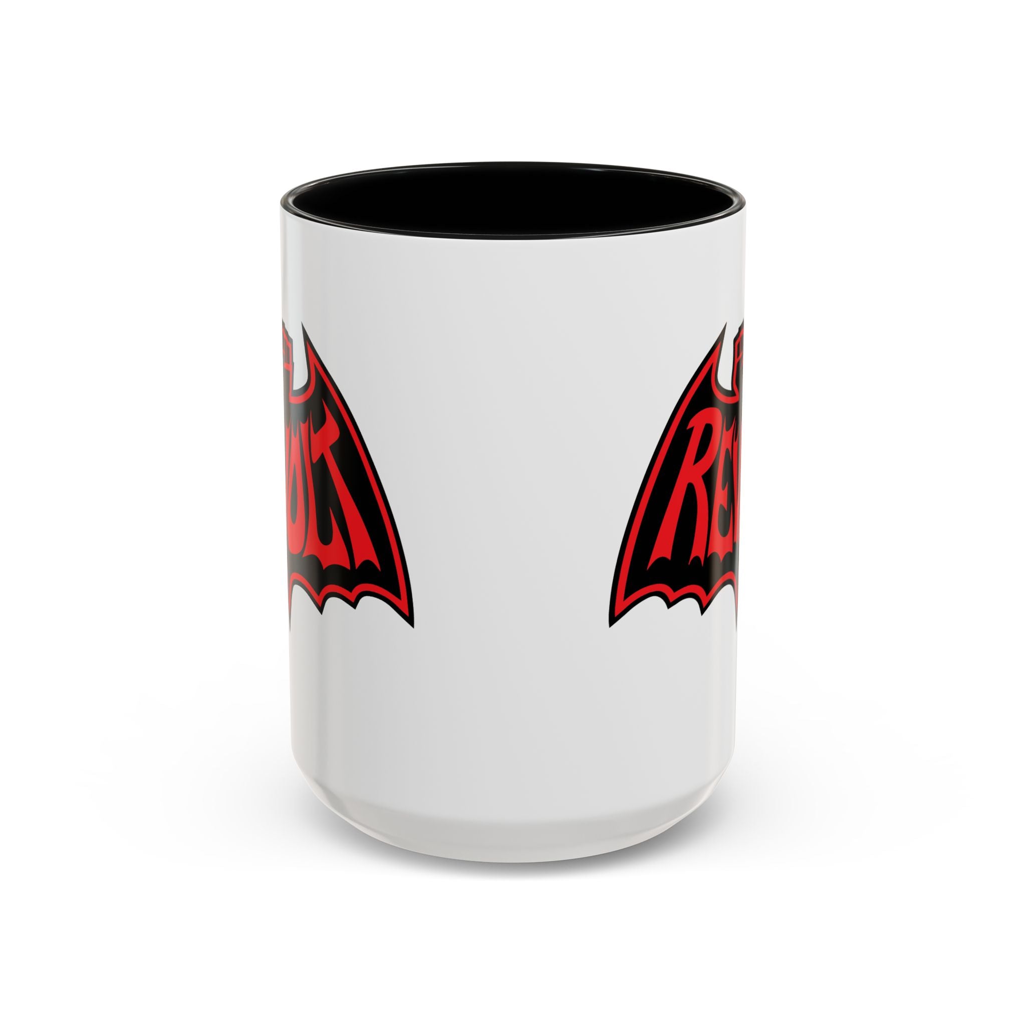 Revolt Bat Coffee Mug — Bold Red & Black Accent Mug with Raised Fist Design