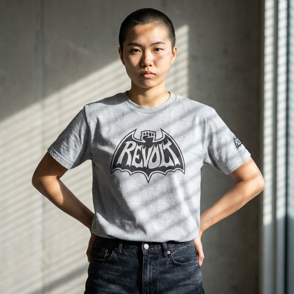 Revolt Bat-Fist Logo T‑Shirt — Graffiti Streetwear Tee