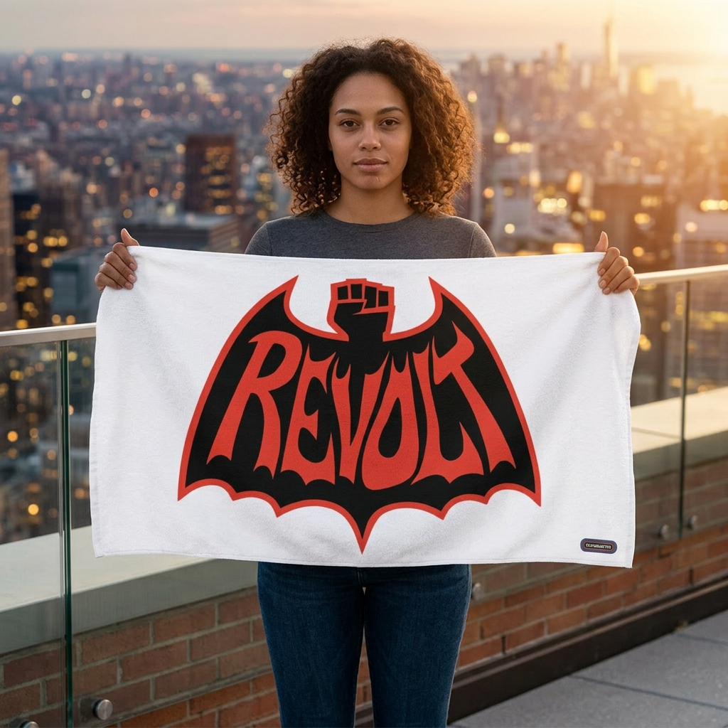 Revolt Graphic Beach Towel — Big Bold Bat-Fist Summer Towel