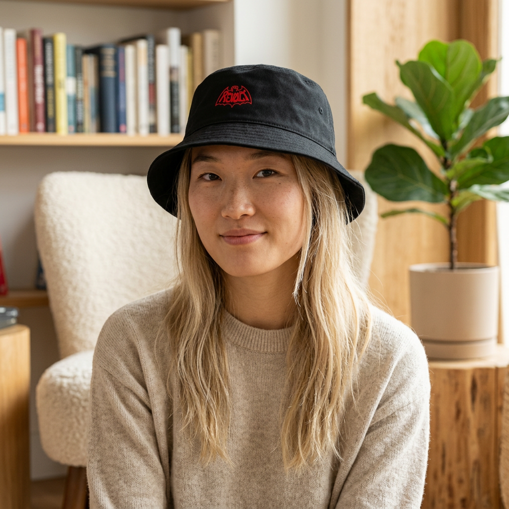 Revo-Bat-Fist Embroidered Bucket Hat