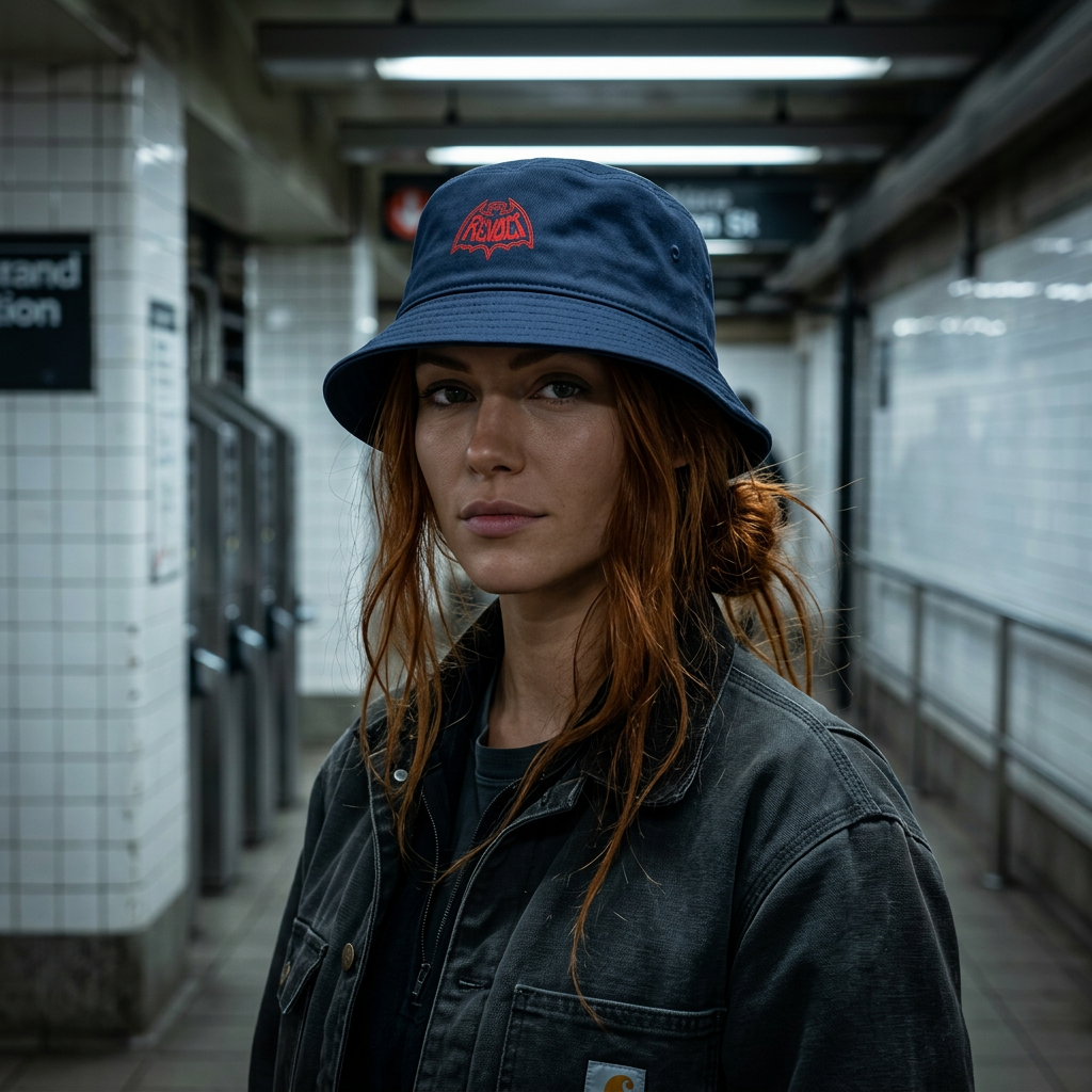 Revo-Bat-Fist Embroidered Bucket Hat