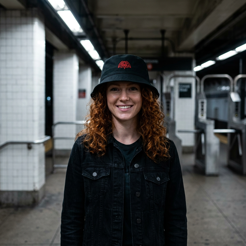 Revo-Bat-Fist Embroidered Bucket Hat