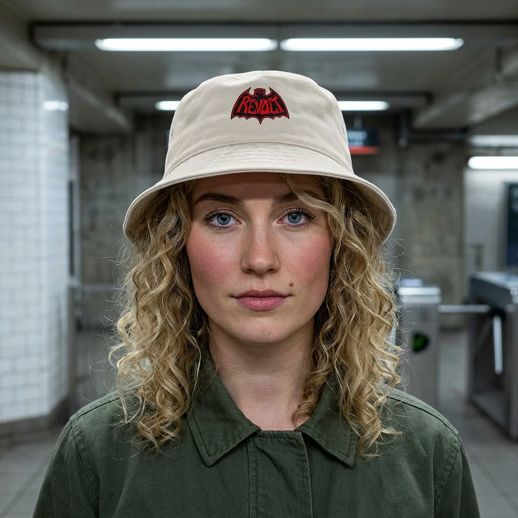 Revo-Bat-Fist Embroidered Bucket Hat
