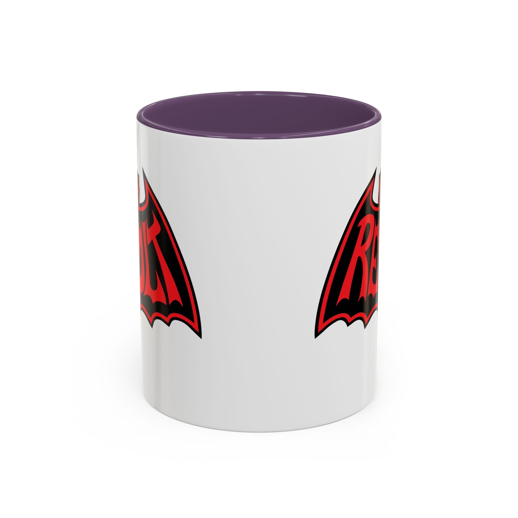 Revolt Bat Coffee Mug — Bold Red & Black Accent Mug with Raised Fist Design