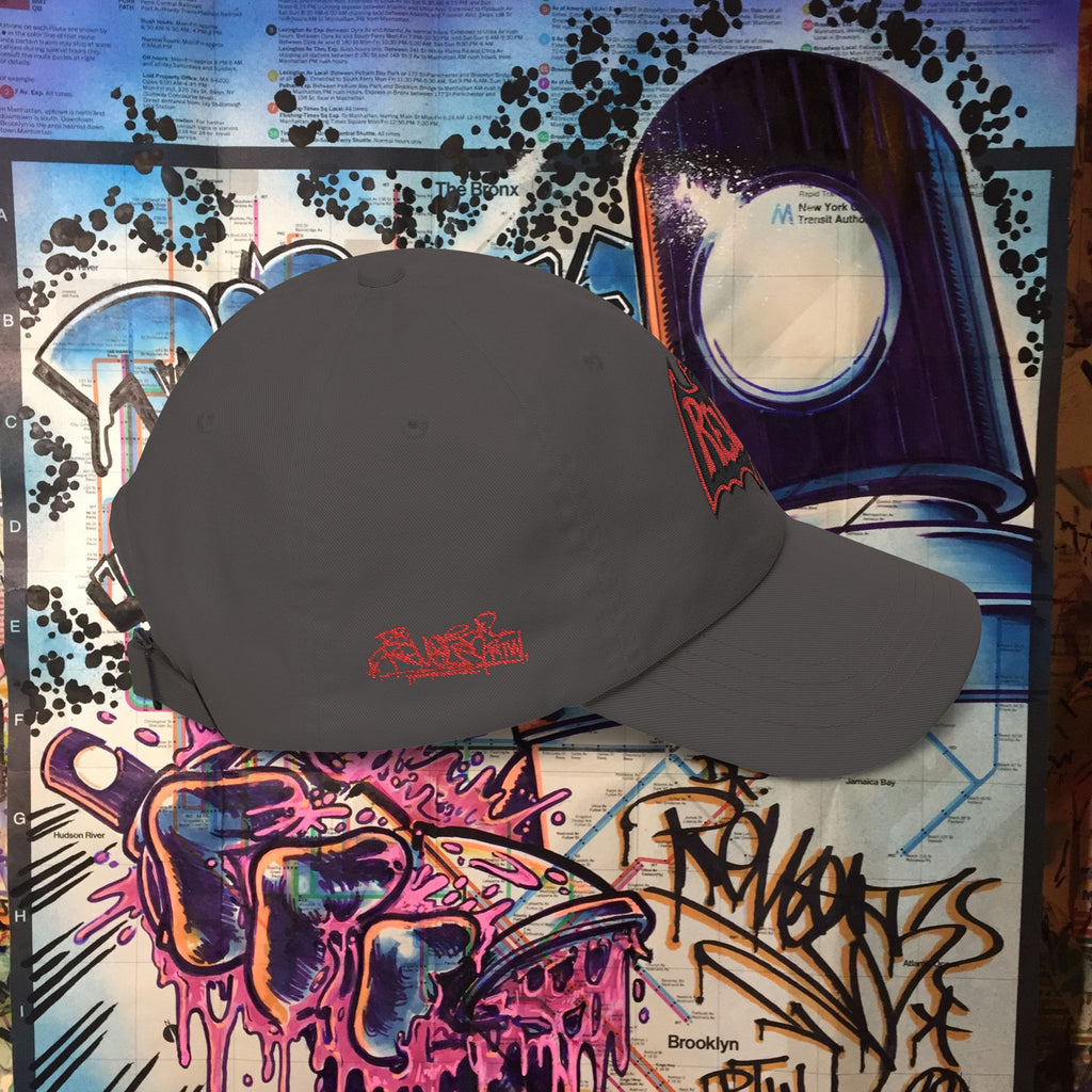 Bad Dad Cap — Red Revolt Bat-Fist Logo Embroidered Baseball Hat