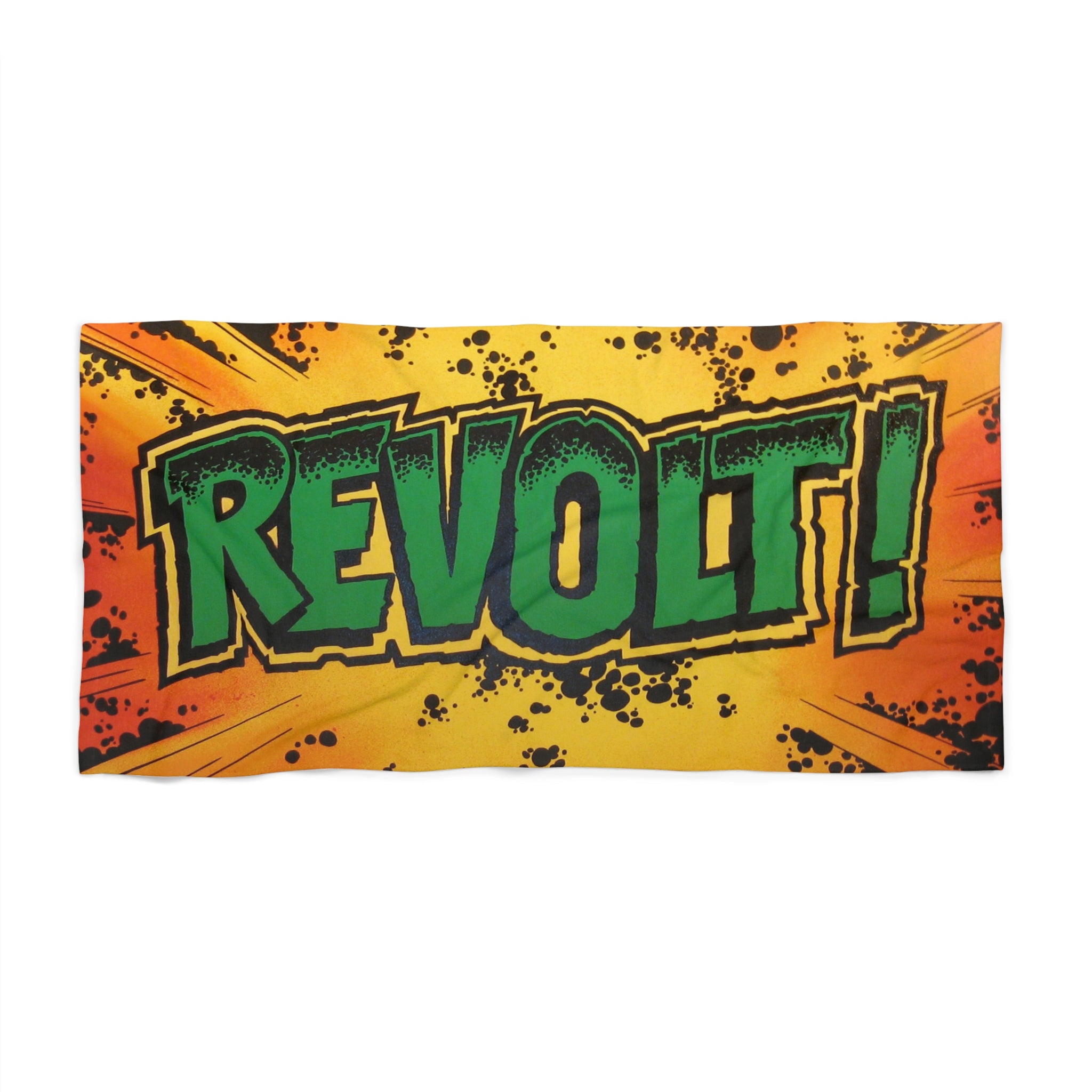 Revolt! Graphic Beach Towel — Bold Comic Art Style Summer Towel