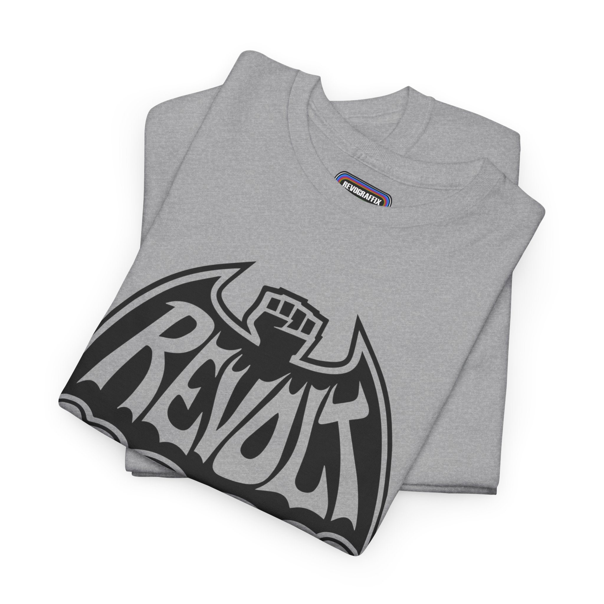 Revolt Bat-Fist Logo T‑Shirt — Graffiti Streetwear Tee