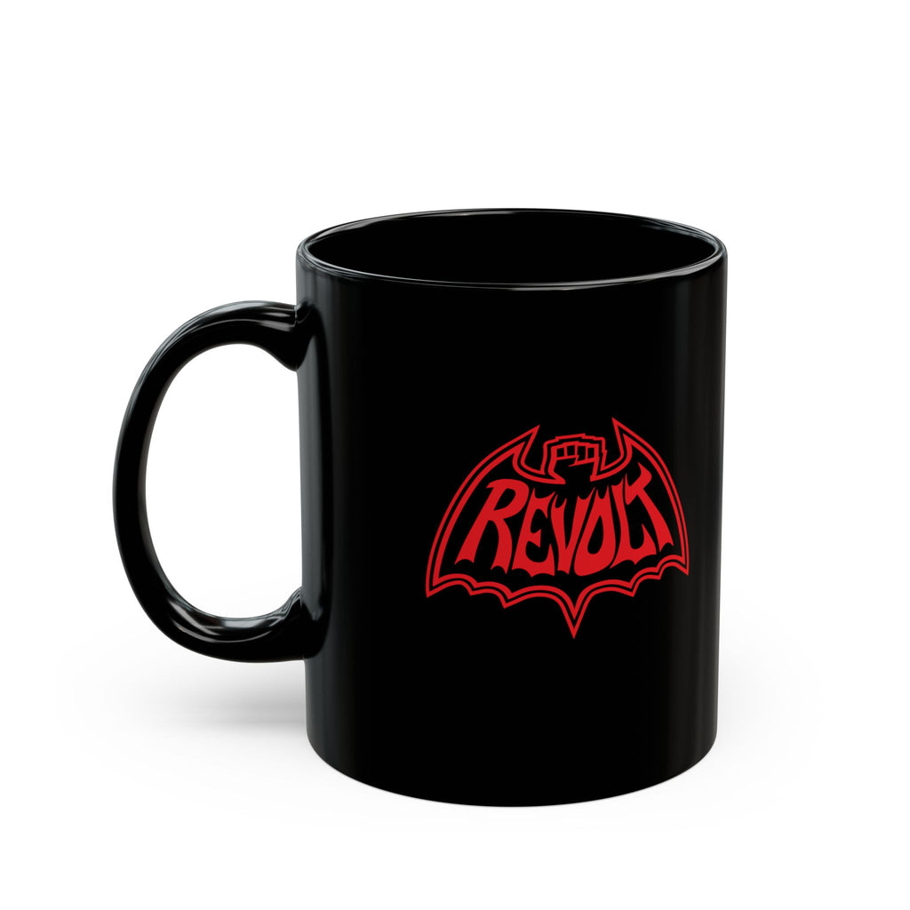 Revolt Graffiti Beyond Red Bat-Fist Logo Black Mug- Gothic Rock Funk Coffee Cup (11oz & 15oz)