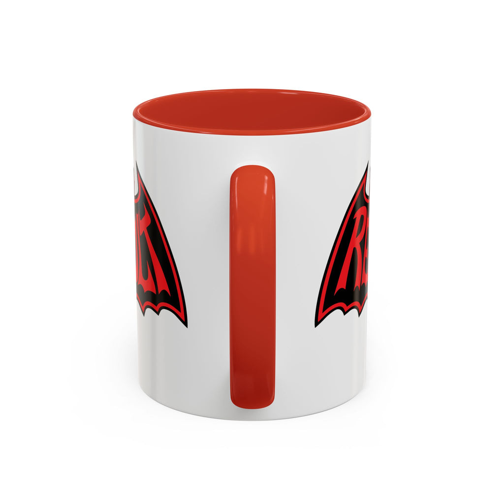 Revolt Bat Coffee Mug — Bold Red & Black Accent Mug with Raised Fist Design