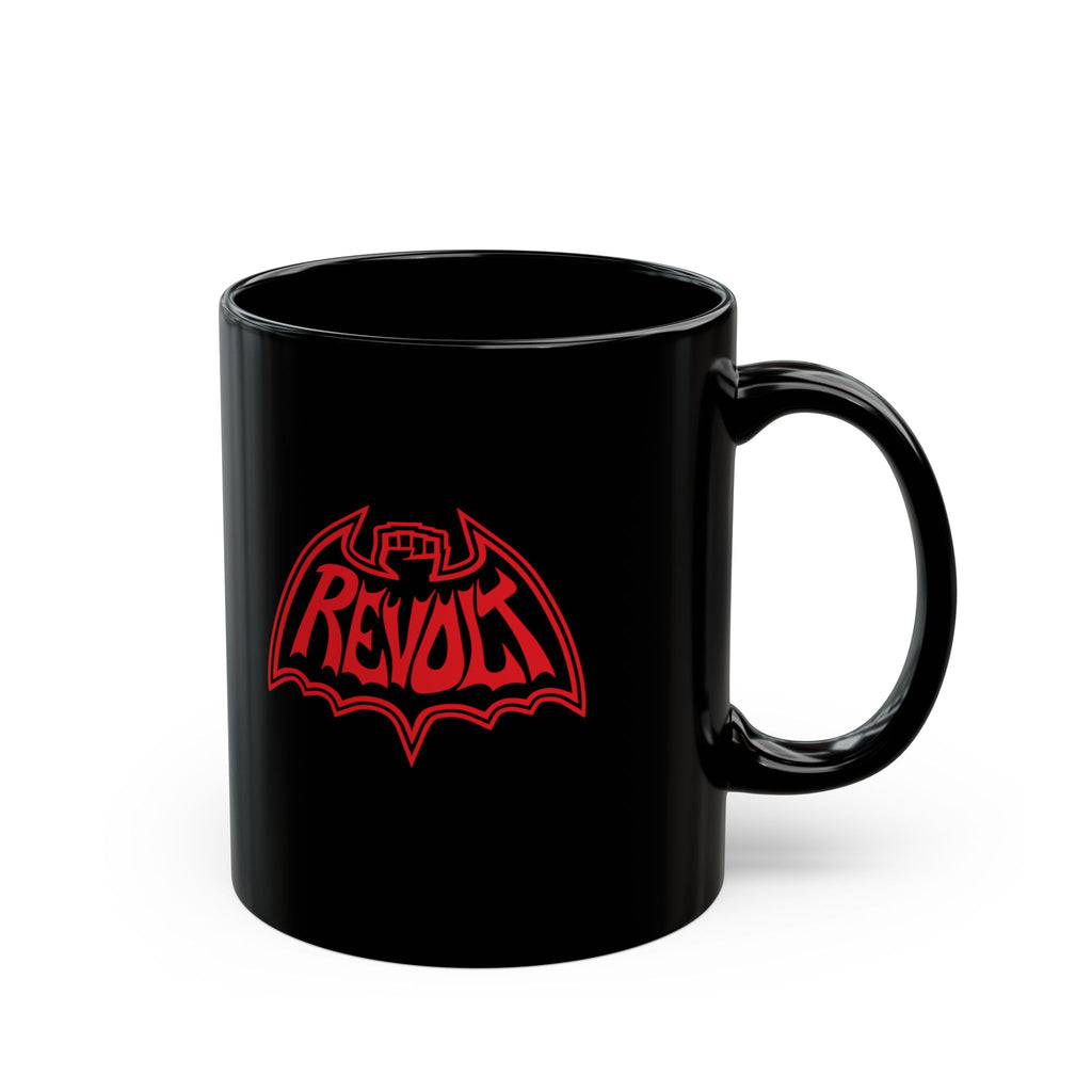 Revolt Graffiti Beyond Red Bat-Fist Logo Black Mug- Gothic Rock Funk Coffee Cup (11oz & 15oz)